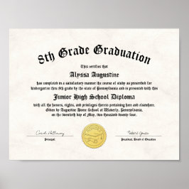 Póster Honores 5.º Graduado Diploma de Homescología