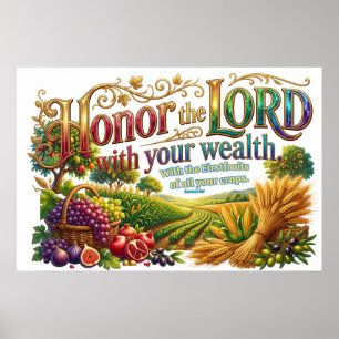 Póster Honra a Dios Primero Con Tu Riqueza Siempre