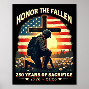 Póster Honrando 250 años de sacrificio 1776–2026 veterano