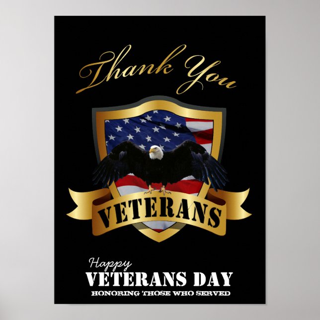Póster Honrando a los que sirvieron. Feliz Día de los Vet (Frente)