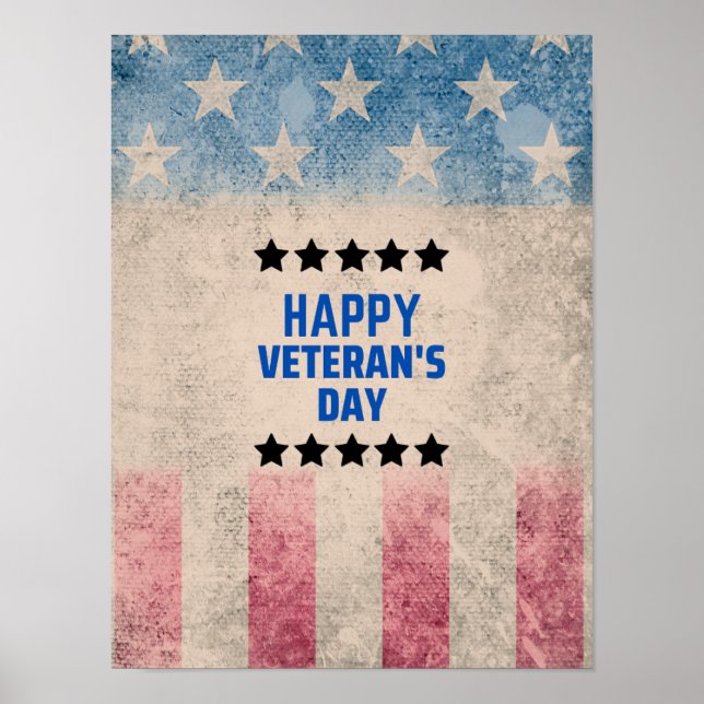 Póster Honrando a nuestros héroes el feliz día de los vet (Frente)