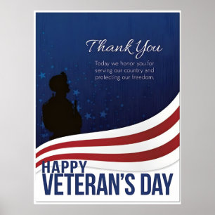 Póster Honrando a nuestros héroes este Día de los Veteran