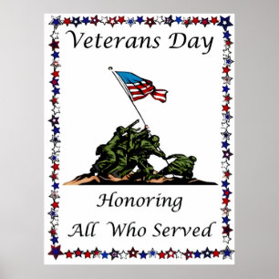 Póster Honrando a nuestros héroes este Día de los Veteran