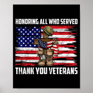 Póster Honrando a Quien Sirvió Gracias Veteranos Memorial