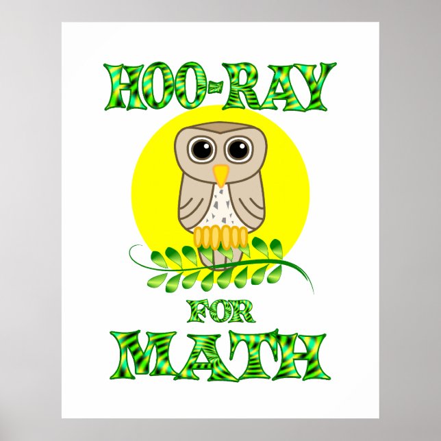 Póster Hoo-Ray para matemáticas (Frente)