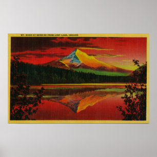 Póster Hood at Sunrise from Lost Lake, Oregon