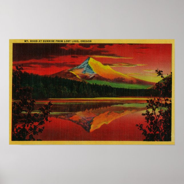 Póster Hood at Sunrise from Lost Lake, Oregon (Frente)