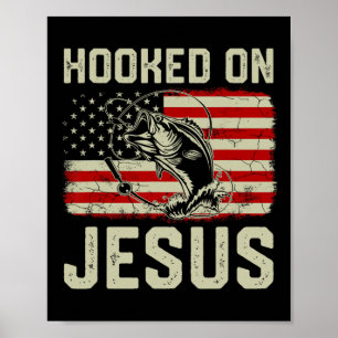 Póster Hook Sobre Jesús Por Pescar Bandera Estadounidense