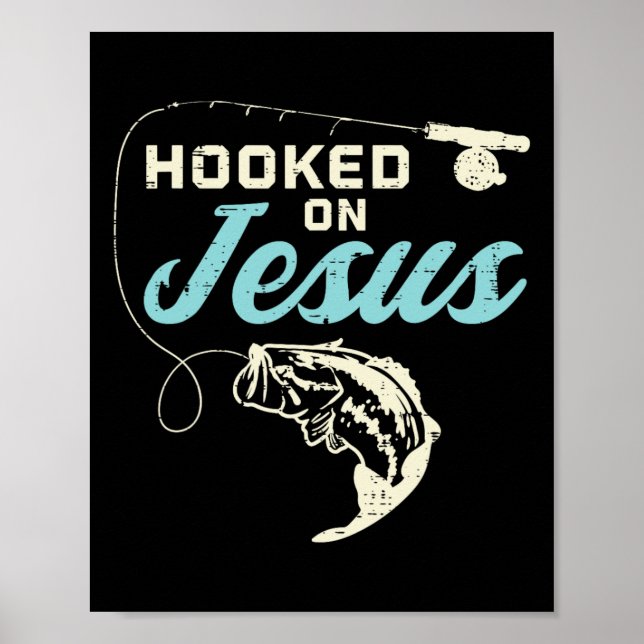 Póster Hook Sobre Jesús Por Pescar El Dios Religioso Cris (Frente)
