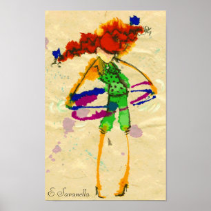 Póster Hoola hoop chica poster
