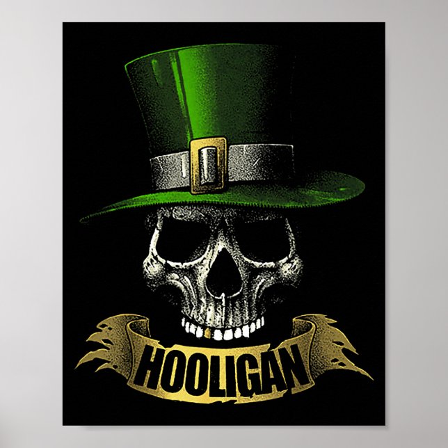 Póster Hooligan Skull Funny Iri-shirt  (Frente)