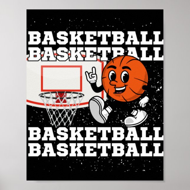 Póster Hoop de caracter de baloncesto (Frente)