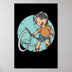Póster Hoop Rolling Hula-Hoop Reifenspiel