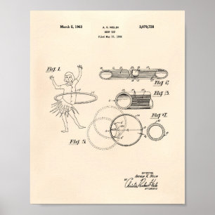 Póster Hoop Toy 1963 Patent Art Old Peper