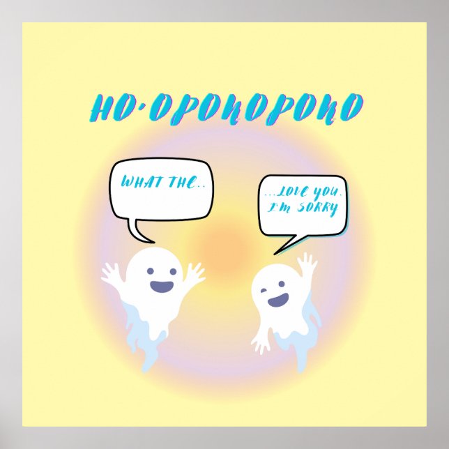 Póster Ho'oponopono Ghosts Healing y Funny Two-Tone (Frente)