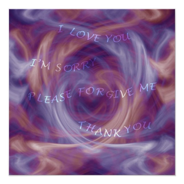 Póster Ho'oponopono Purple Smoke (Anverso)