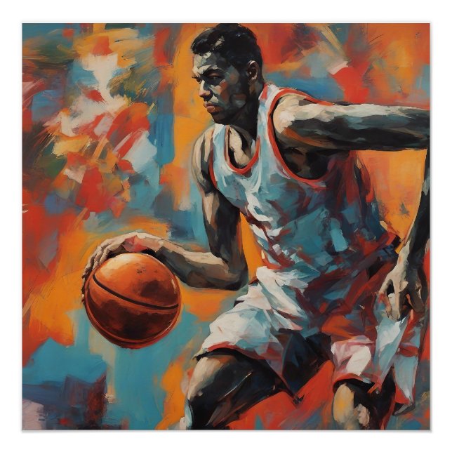 Póster Hoops Dribble Baloncesto Deportes Artísticos (Anverso)