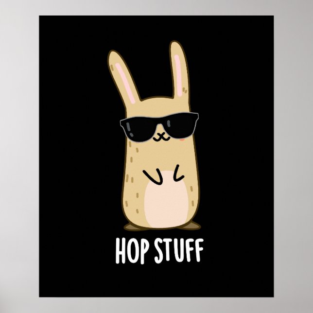 Póster Hop Studs Funny Conejo Conejo Conejo Pun Dark BG (Frente)