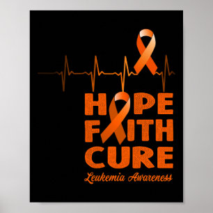 Póster Hope Faith Cure - Conciencia sobre la leucemia