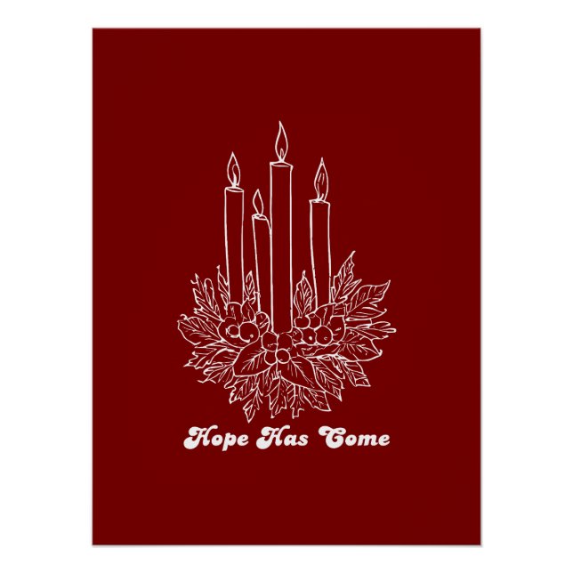 Póster Hope Has Come Christmas Candle Illustration (Anverso)