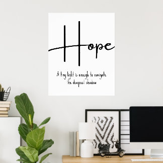 Póster Hope Inspirational Quote Wall Print