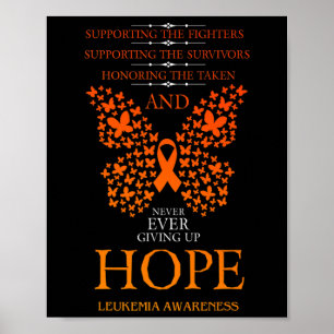 Póster Hope Leukemia Awareness Naranja Ribbon