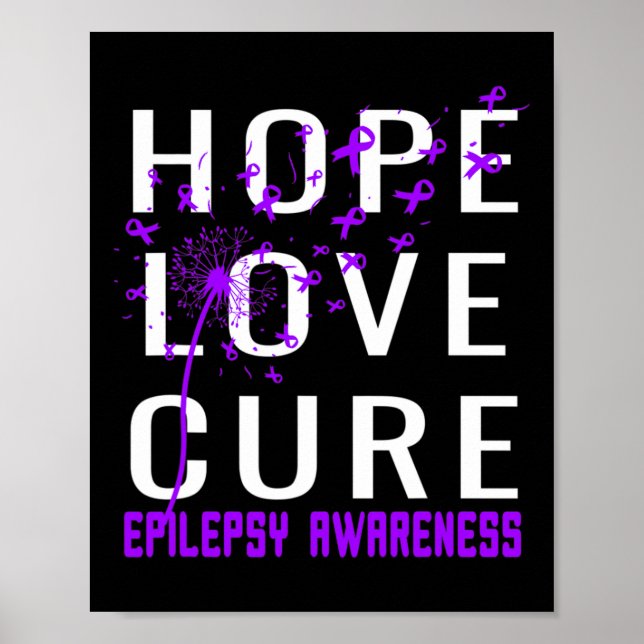 Póster Hope Love Cure Epilepsy Awareness (Frente)