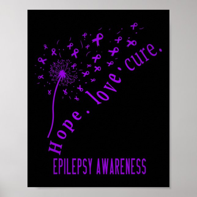 Póster Hope Love Cure Epilepsy Awareness T (Frente)