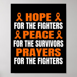 Póster Hope Peace Prayers Leukemia Conciencia
