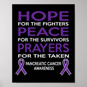 Póster Hope Peace Prayers Pancreatic Cancer Awareness