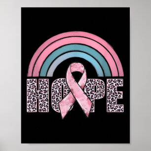 Póster Hope Pink Ribbon Leopard Sensibilización sobre el