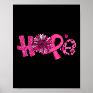 Póster Hope Pink Ribbon Leopard Sunflower Breast Cancer A
