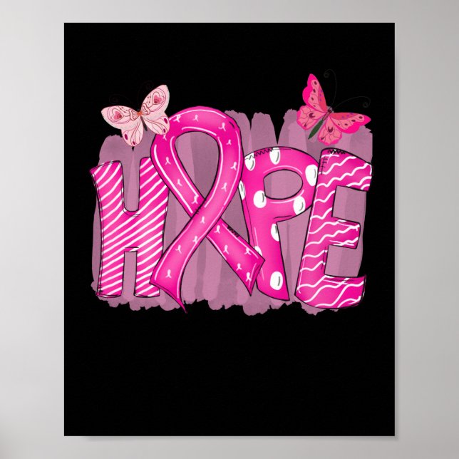 Póster Hope Pink Ribbon Sensibilización sobre el Cáncer d (Frente)