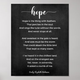 Póster Hope Poem Poster blanco y negro