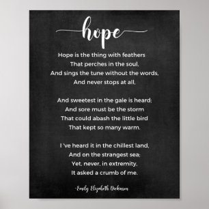 Póster Hope Poem Poster blanco y negro