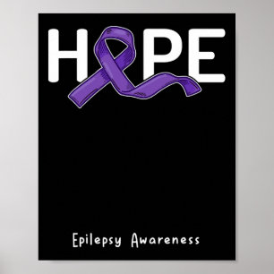 Póster Hope Purple Ribbon Epilepsy Awareness Mes Support