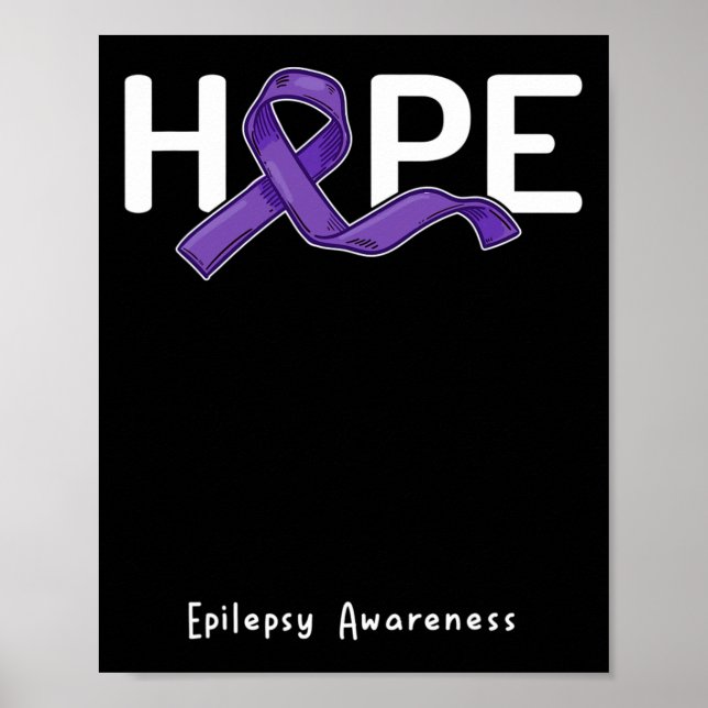 Póster Hope Purple Ribbon Epilepsy Awareness Mes Support (Frente)