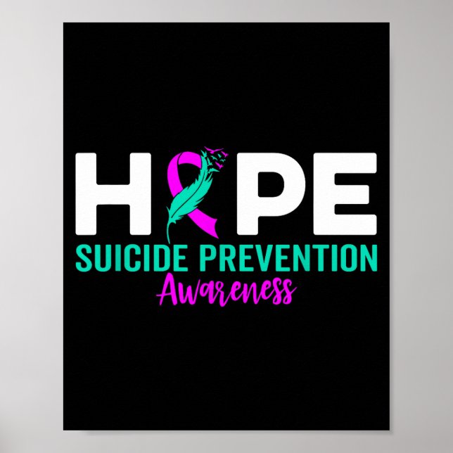 Póster Hope Suicide Prevention Ribbon Depression Suicide  (Frente)