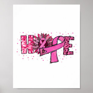 Póster Hope Sunflower Leopard Cáncer de Mama De Cinta Ros