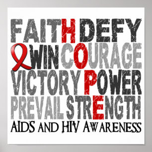 Póster Hope Word Collage AIDS