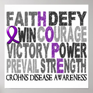 Póster Hope Word Collage Crohn's Disease