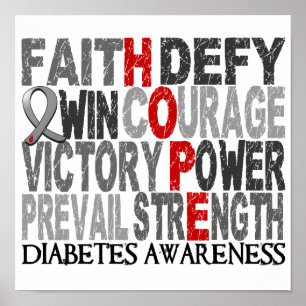 Póster Hope Word Collage Diabetes