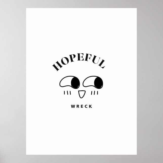 Póster Hopeful Wreck Minimalist Typography Design (Frente)