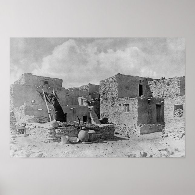 Póster Hopi (Moqui) Indios Víctimas Kiva Oraibi Pueblo (Frente)