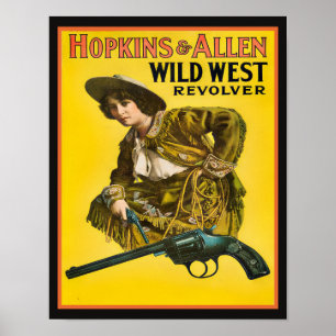 Póster Hopkins y Allen Wild West Revolver