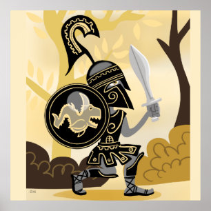 Póster Hoplita griega antigua