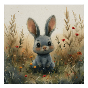 Póster Hoppity Haven: Un Poco de Fantasía Bunny