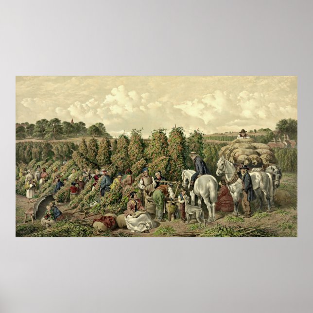 Póster Hops Harvest 1857 (Frente)