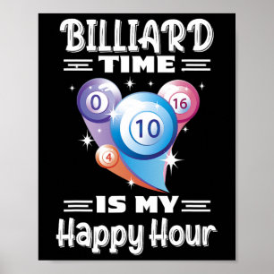 Póster Hora Billiard Hora Feliz Hora Con Billiard