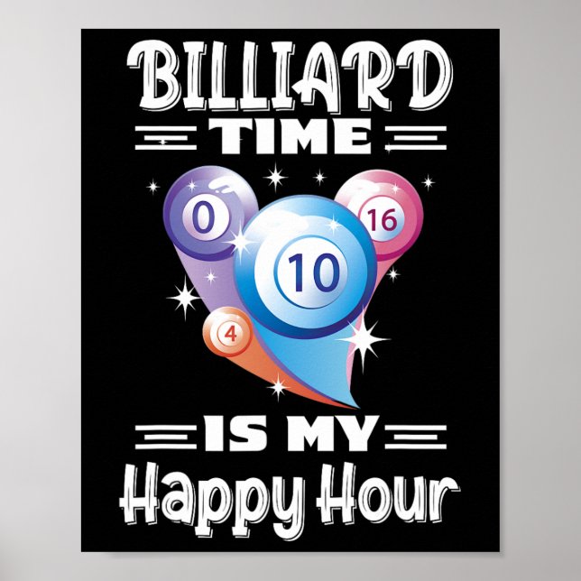 Póster Hora Billiard Hora Feliz Hora Con Billiard (Frente)